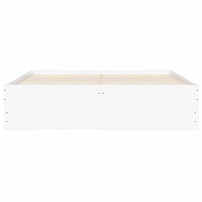 Bed Frame with Drawers without Mattress White 135x190 cm Double