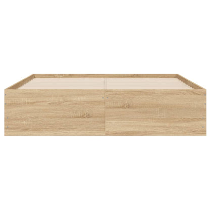Bed Frame with Drawers without Mattress Sonoma Oak 135x190 cm Double