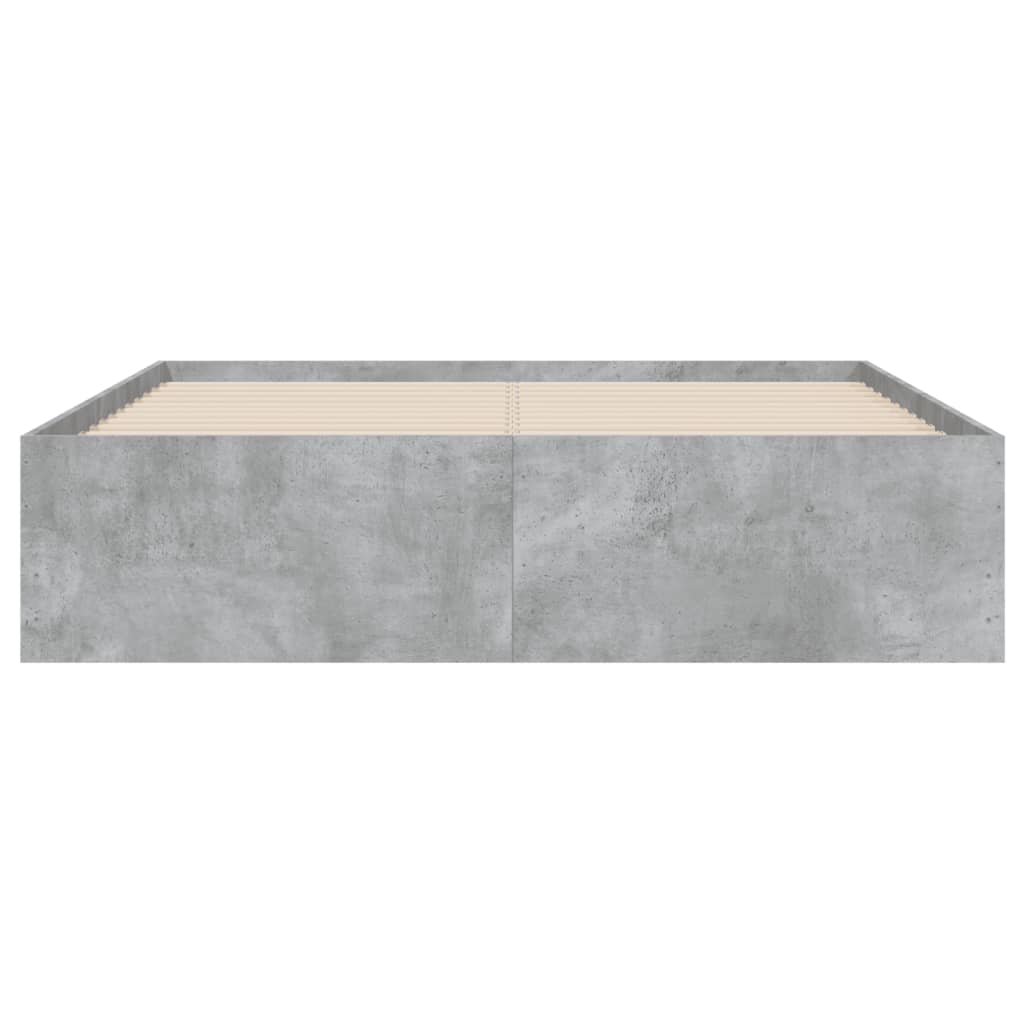 Bed Frame with Drawers without Mattress Concrete Grey 135x190 cm Double