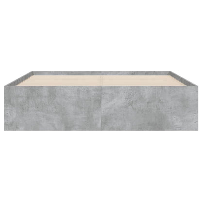 Bed Frame with Drawers without Mattress Concrete Grey 135x190 cm Double