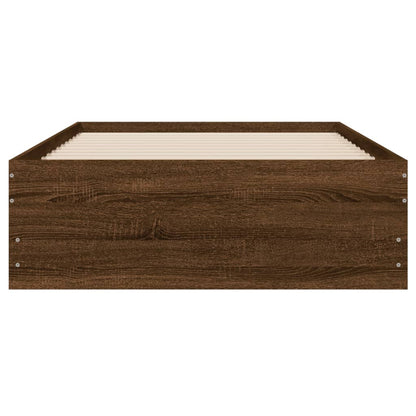 Bed Frame with Drawers without Mattress Brown Oak 90x190 cm Single