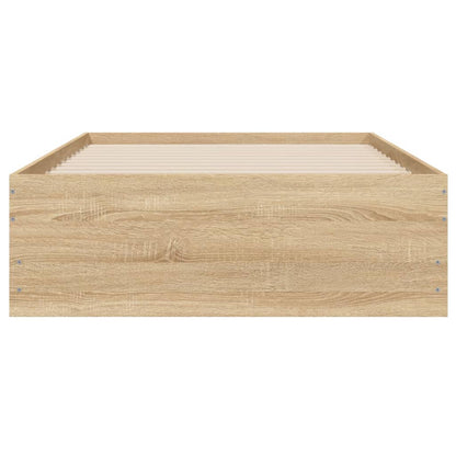 Bed Frame with Drawers without Mattress Sonoma Oak 75x190 cm Small Single