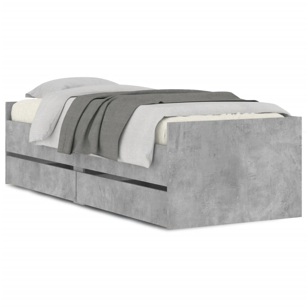 Bed Frame | Concrete Grey | Engineered wood, Plywood | Single