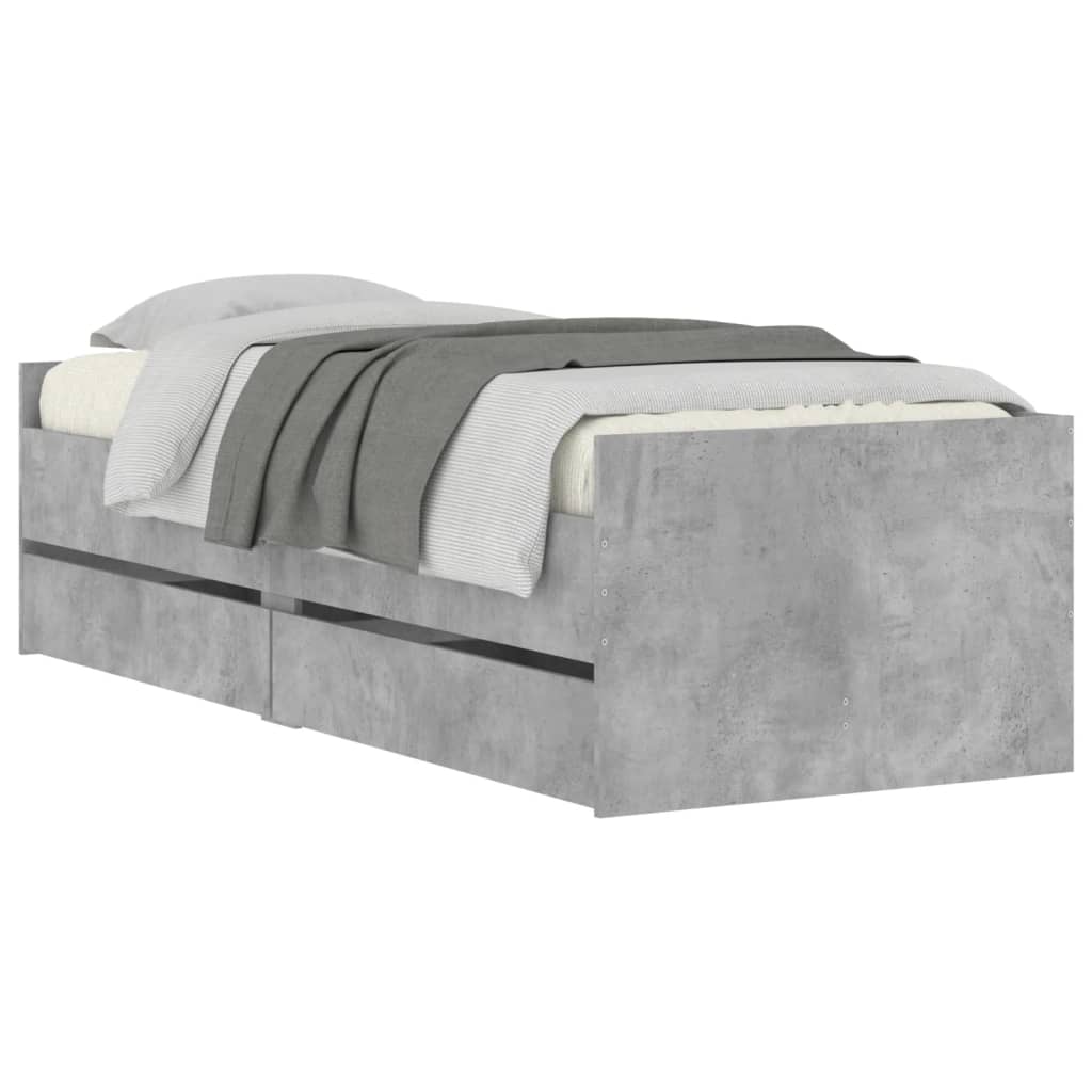 Bed Frame | Concrete Grey | Engineered wood, Plywood | Single