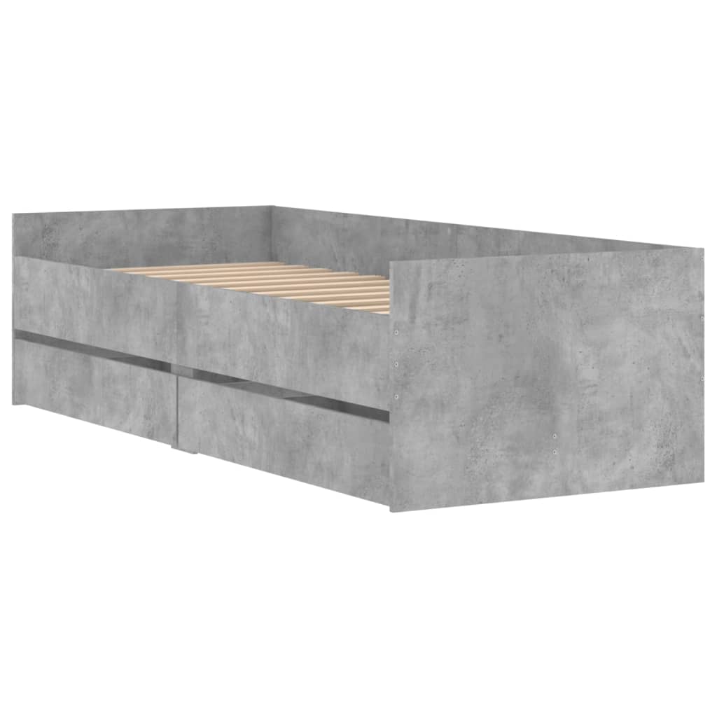 Bed Frame | Concrete Grey | Engineered wood, Plywood | Single