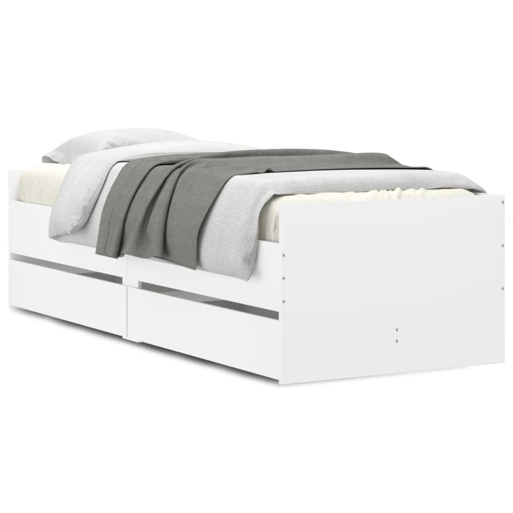 Bed Frame | White | Engineered wood | Single | Bed Frame | Rectangular