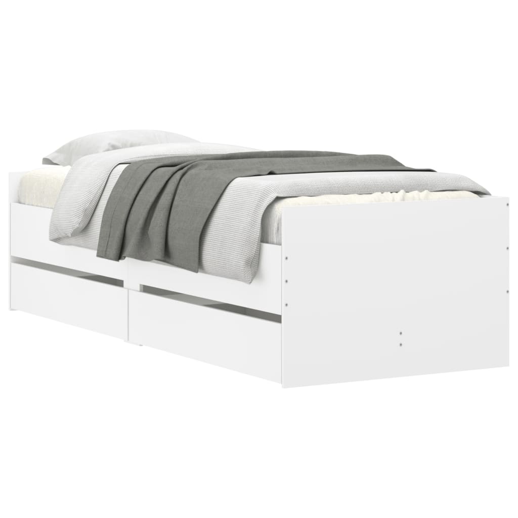 Bed Frame | White | Engineered wood | Single | Bed Frame | Rectangular
