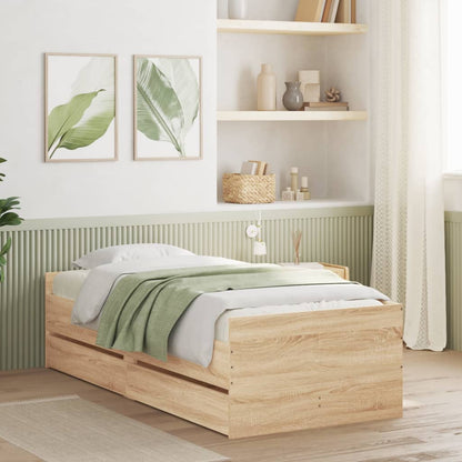 Bed Frame | Sonoma oak | Engineered wood | Single | Bed Frame