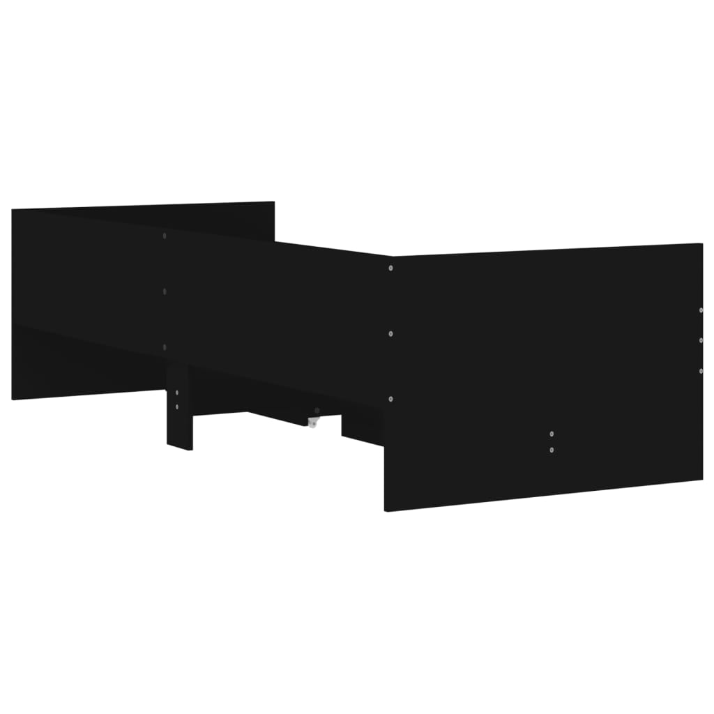 Bed Frame without Mattress Black 75x190 cm Small Single Small Single