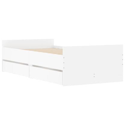 Bed Frame with Drawers without Mattress White 100x200 cm