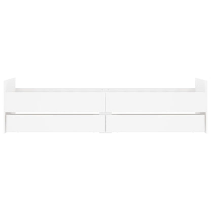 Bed Frame with Drawers without Mattress White 100x200 cm