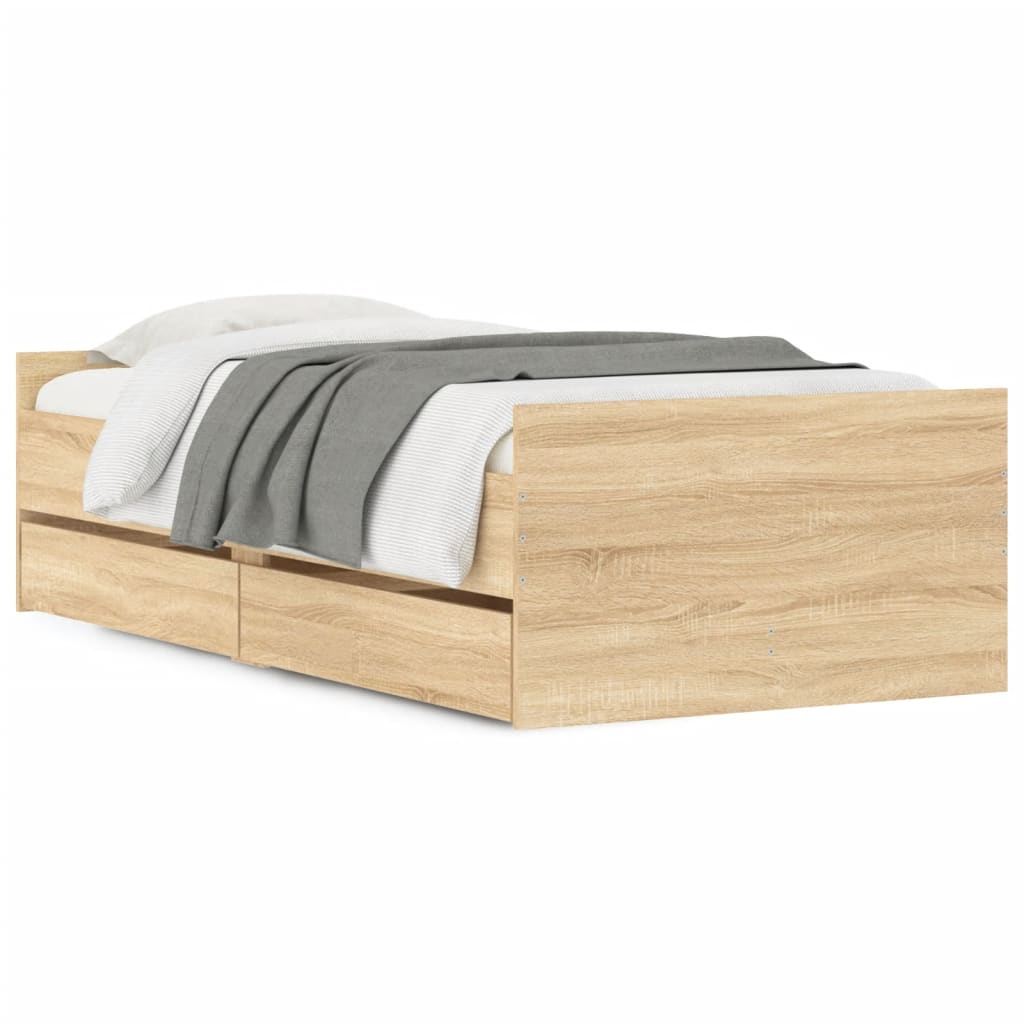 Bed Frame | Sonoma Oak | Engineered wood, Plywood | Single