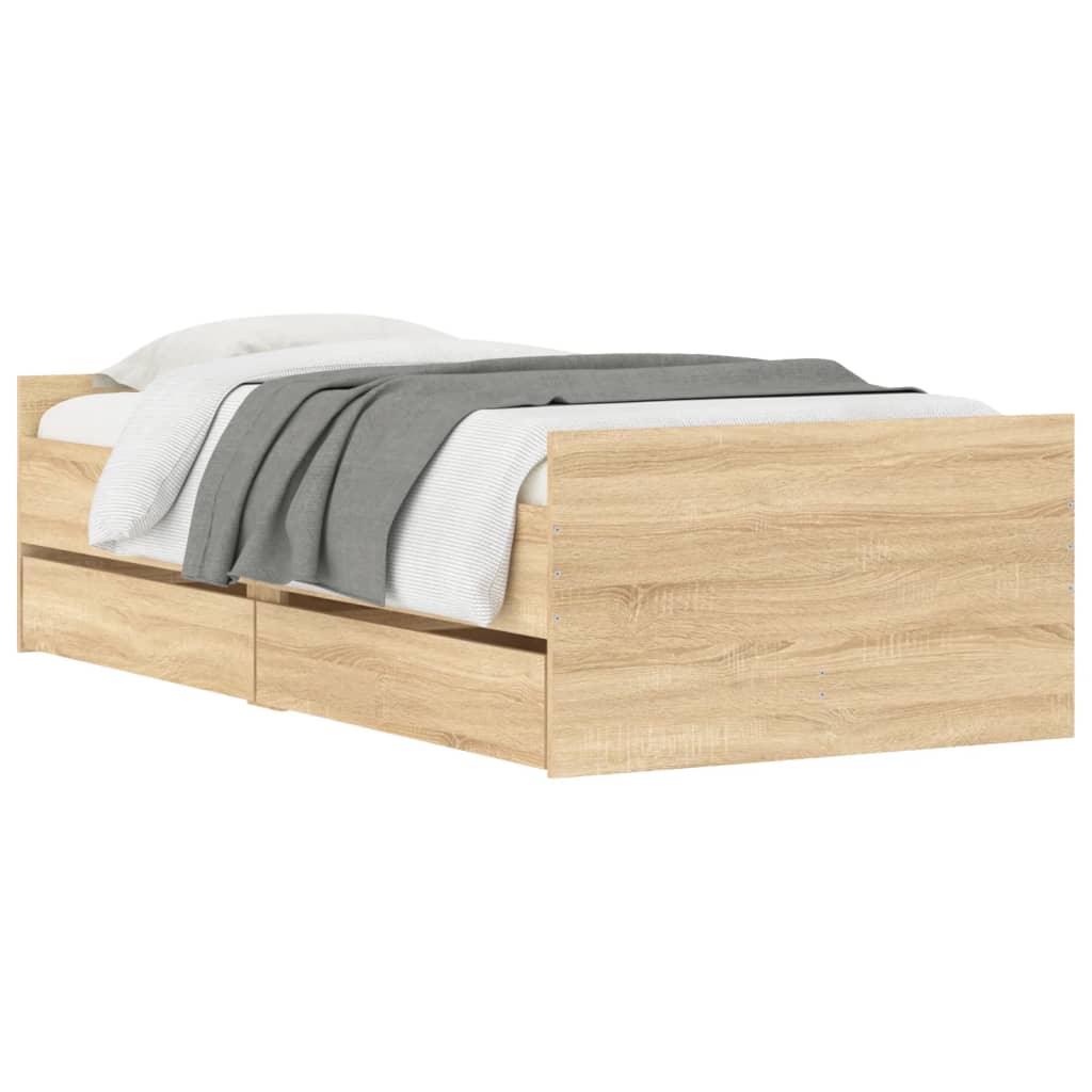 Bed Frame | Sonoma Oak | Engineered wood, Plywood | Single