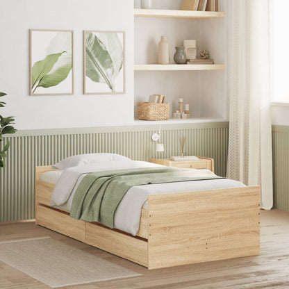 Bed Frame | Sonoma Oak | Engineered wood, Plywood | Single