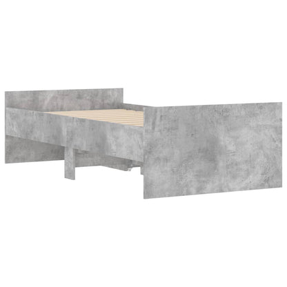 Bed Frame | Concrete Grey | Engineered Wood | Single | Bed Frame
