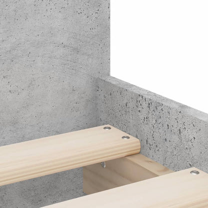Bed Frame | Concrete Grey | Engineered Wood | Single | Bed Frame