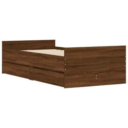 Bed Frame | Brown oak | Engineered wood | Single | Bed Frame