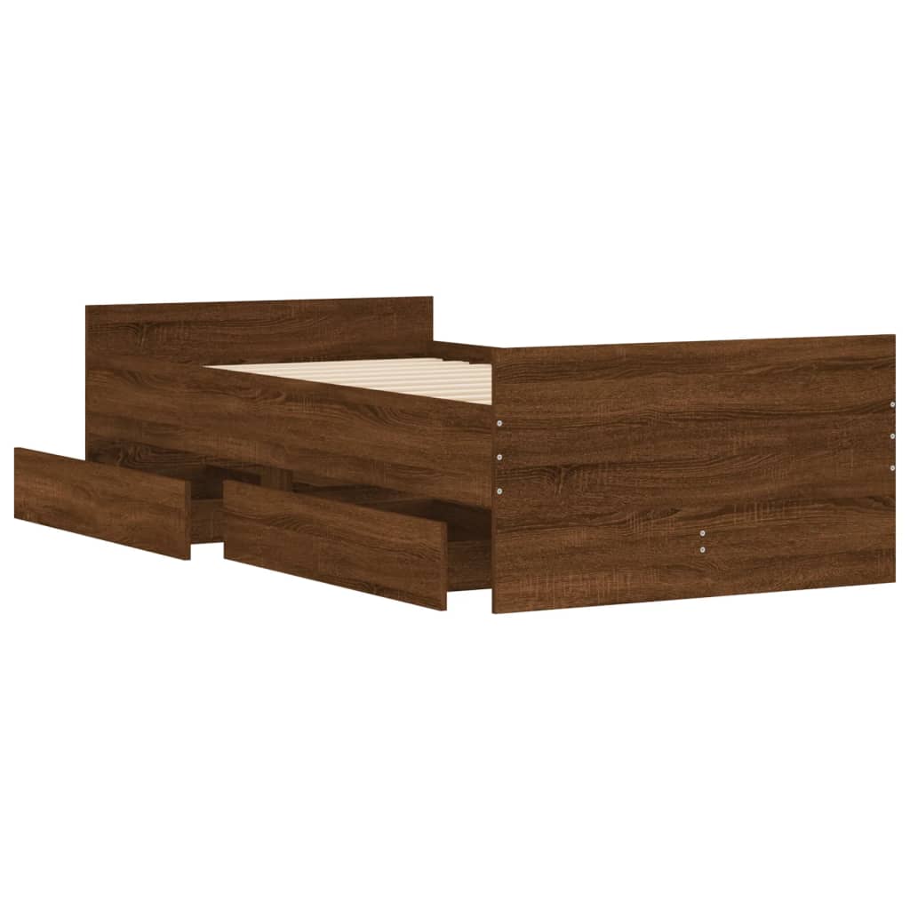Bed Frame | Brown oak | Engineered wood | Single | Bed Frame