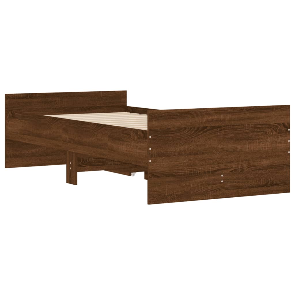 Bed Frame | Brown oak | Engineered wood | Single | Bed Frame