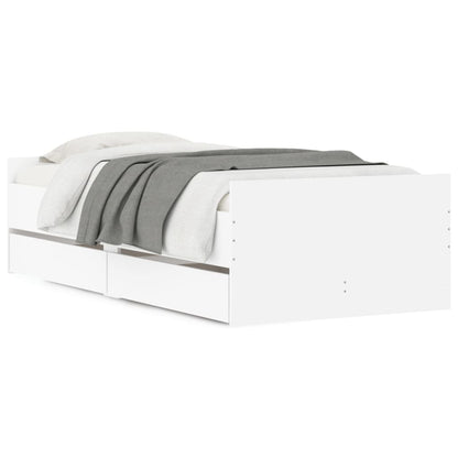 Bed Frame with Drawers without Mattress White 90x200 cm