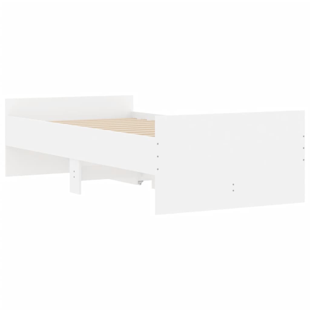 Bed Frame with Drawers without Mattress White 90x200 cm