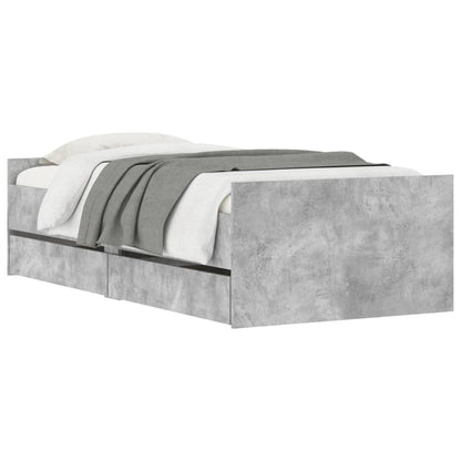 Bed Frame | Concrete grey | Engineered wood, Plywood | Single | Bed Frame