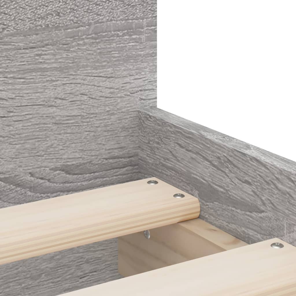 Bed Frame with Drawers without Mattress Grey Sonoma 90x200 cm