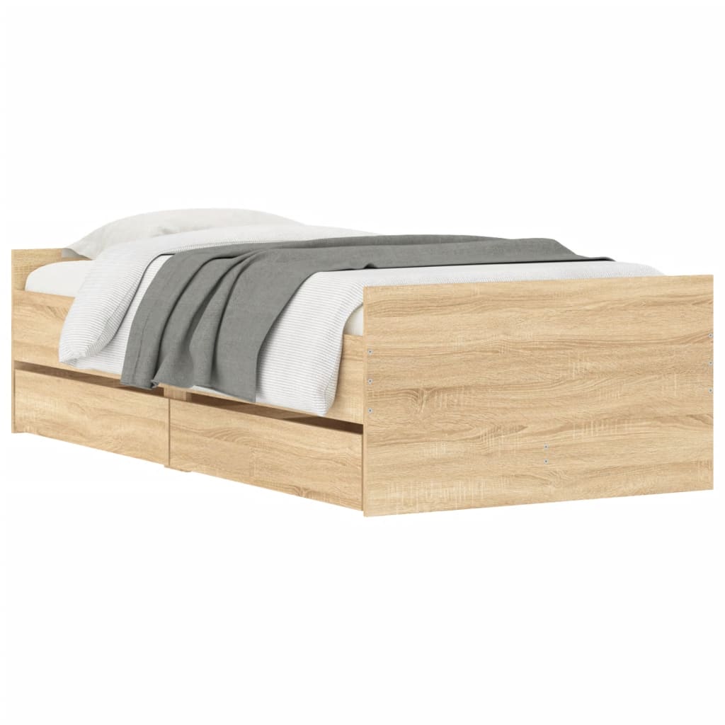 Bed Frame | Sonoma oak | Engineered wood | Single | Bed Frame