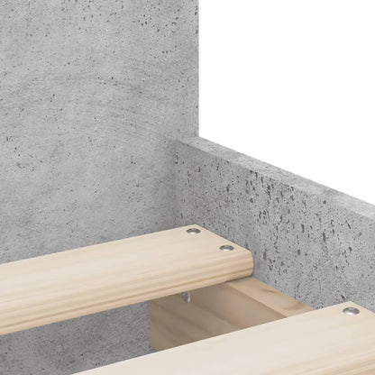Bed Frame | Concrete grey | Engineered Wood | 90x190 cm Single