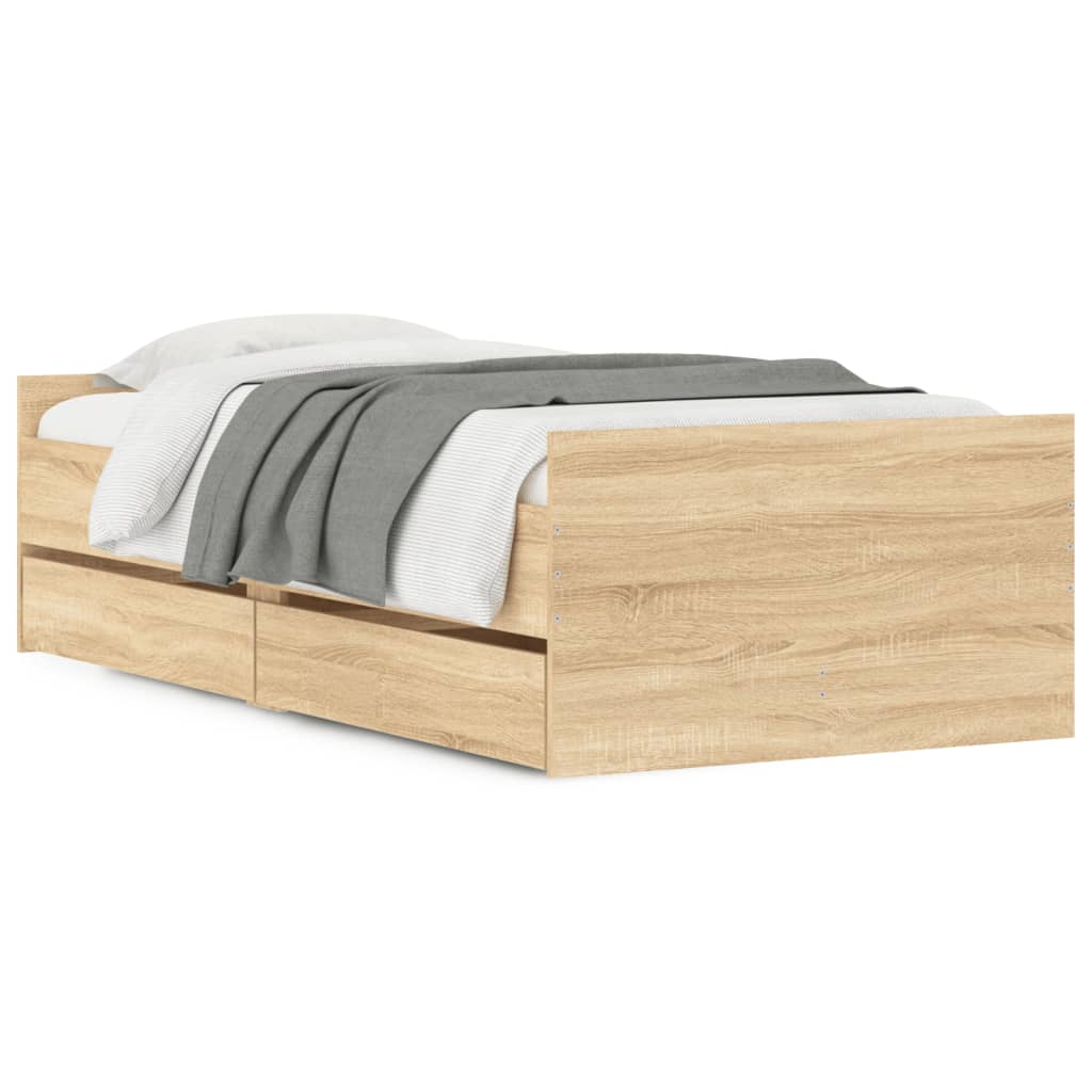 Bed Frame | Sonoma oak | Engineered wood | Small Single | Storage