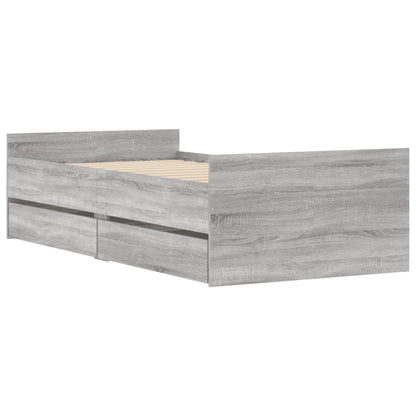 Bed Frame without Mattress Grey Sonoma 75x190 cm Small Single Small Single