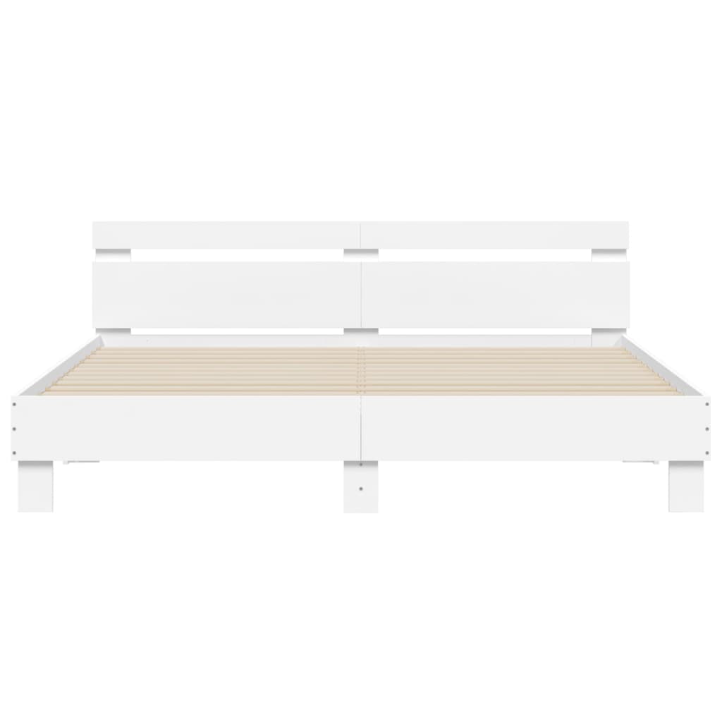 Bed Frame | White | Engineered wood, Plywood | 200x200 cm | Modern
