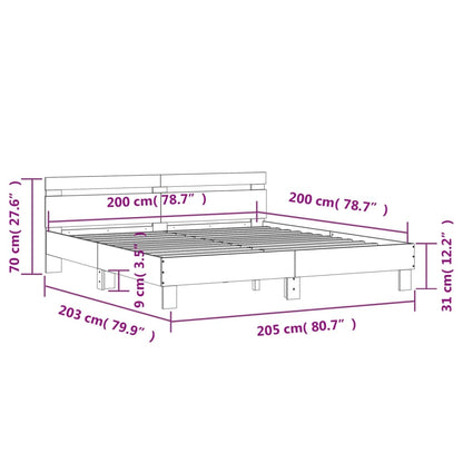 Bed Frame | Black | Engineered Wood, Plywood | 200 x 200 cm | Durable