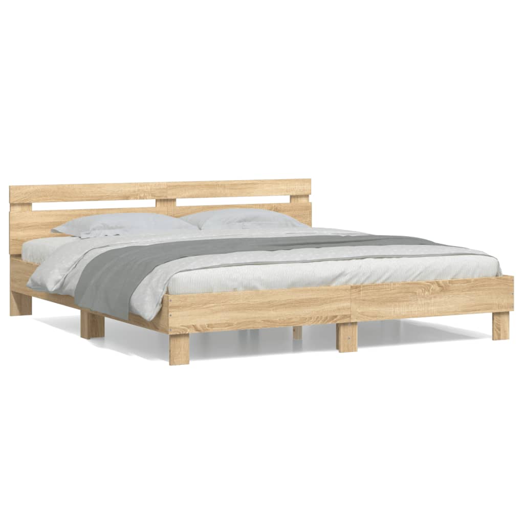 Bed Frame | Sonoma Oak | Engineered Wood | Double | Durable | Bed Frame