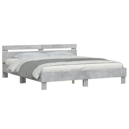 Bed Frame | Concrete Grey | Engineered Wood | Double | Modern | Bed Frame