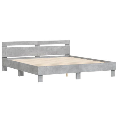 Bed Frame | Concrete Grey | Engineered Wood | Double | Modern | Bed Frame