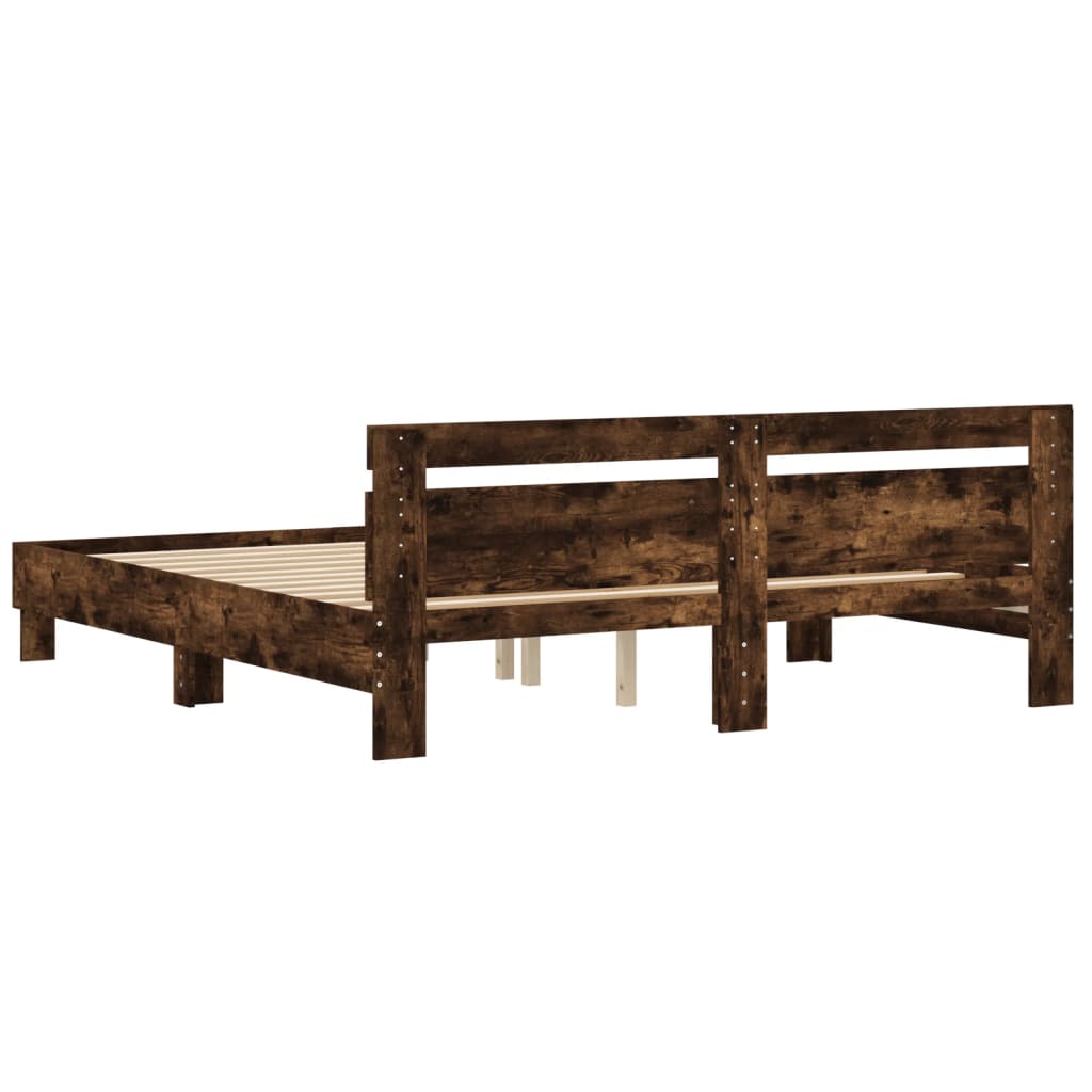 Bed Frame | Smoked Oak | Engineered Wood | Double | Modern | Bed Frame