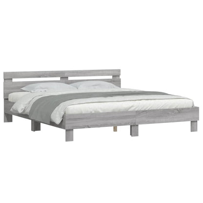 Bed Frame | Grey Sonoma | Engineered wood, Plywood | Double | Modern