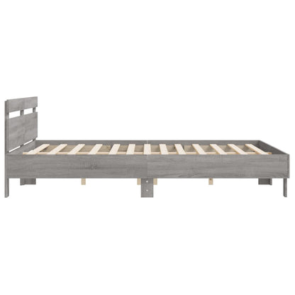Bed Frame | Grey Sonoma | Engineered wood, Plywood | Double | Modern