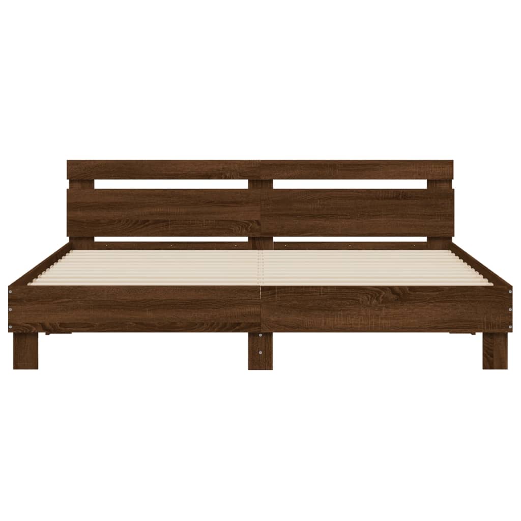 Bed Frame | Brown Oak | Engineered Wood, Plywood | Double | Durable
