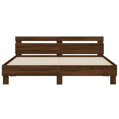 Bed Frame | Brown Oak | Engineered Wood, Plywood | Double | Durable