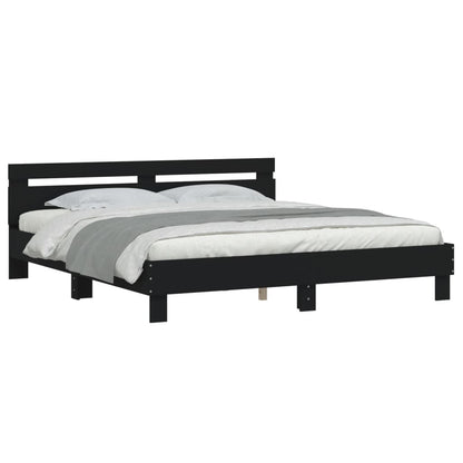 Bed Frame | Black | Engineered wood, Plywood | 183x203 cm King