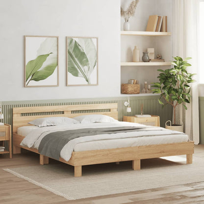 Bed Frame | Sonoma oak | Engineered wood, Plywood | Super King | Durable