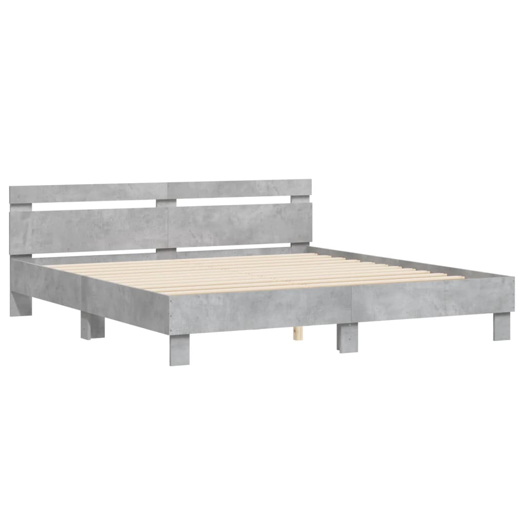 Bed Frame | Concrete Grey | Engineered Wood, Plywood | Super King
