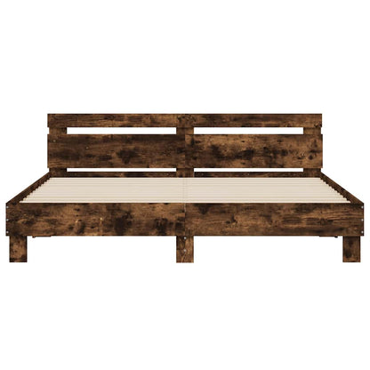 Bed Frame without Mattress Smoked Oak 180x200 cm