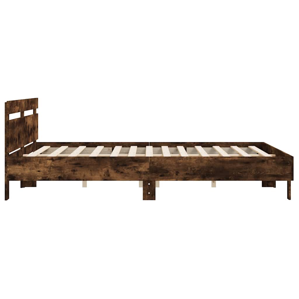 Bed Frame without Mattress Smoked Oak 180x200 cm