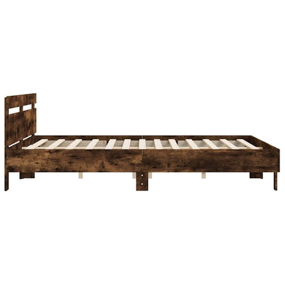 Bed Frame without Mattress Smoked Oak 180x200 cm