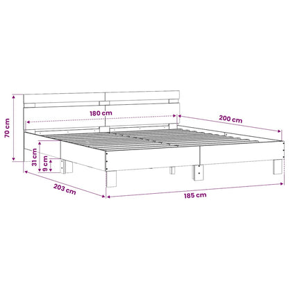 Bed Frame | Smoked Oak | Engineered wood | Super King Size | Durable