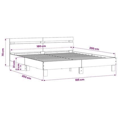 Bed Frame without Mattress Smoked Oak 180x200 cm