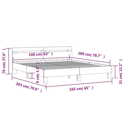Bed Frame without Mattress White 160x200 cm